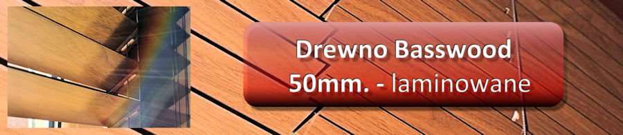 Żaluzje drewniane basswood 50mm, laminowane