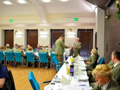 sala wykładowa, nadleśnictwo w Lubsku. wręczanie nagród